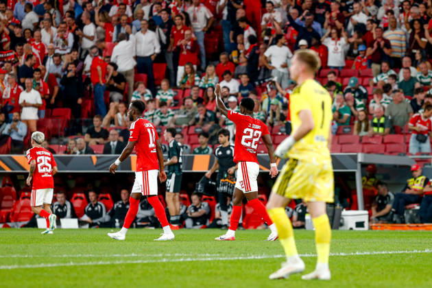 Estadio da Luz Jhon Duran forward of Benfica celebrates after scoring the team s third goal during the UEFA Europa League 2026 27 League Phase MD2 match between SL Benfica and Celtic FC at Estadio do SL Benfica on October 15, 2026 in Lisbon, Portugal. UEFA Europa League 2026 27 League Phase MD2 - SL Benfica and Celtic FC (Valter Gouveia SPP) Copyright: xValterxGouveia SPPx spp-en-VaGo-_GO_8296
