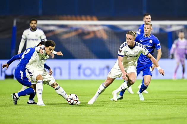 GNK Dinamo v RSC Anderlecht - UEFA Europa League ZAGREB, CROATIA - OCTOBER 15 : Aasgaard Thelonious midfielder of RSC Anderlecht, Stroeykens Mario midfielder of RSC Anderlecht in action during the UEFA Europa League 2026 27 League Phase matchday 2 match between GNK Dinamo and RSC Anderlecht on October 15, 2026 in Zagreb, Croatia, 15 10 2026 Zagreb Croatia  Copyright: xNicoxVereeckenx