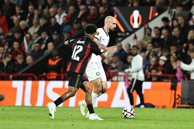 SOCCER - UEFA EL, Bournemouth vs Sturm BOURNEMOUTH,ENGLAND,15.OCT.26 - SOCCER - UEFA Europa League, AFC Bournemouth vs SK Sturm Graz. Image shows Tyler Adams (Bournemouth) and Jon Gorenc Stankovic (Sturm).  GEPAxpictures xChrisxBauer