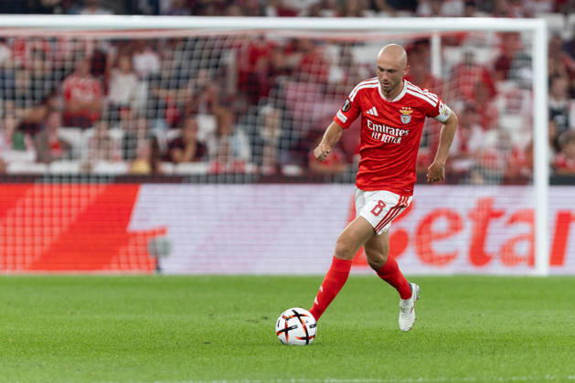 October 15, 2026, Lisbon, Lisbon, Portugal: Benfica midfielder from Norway FREDRIK AURSNES (8) in action during the game for Group FL of Group Phase for UEFA Europa League between Benfica and Celtic at Estadio da Luz Soccer 2026: Benfica Vs Celtic  - ZUMAs359 20261015_zsp_s359_009 Copyright: xAlexandrexdexSousax