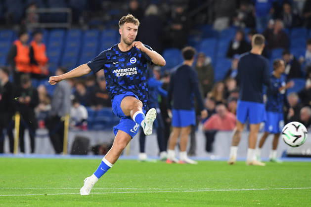 Brighton and Hove Albion v Kauno Zalgiris, UEFA Conference League Jack Hinshelwood Midfielder of Brighton and Hove Albion warms up before the UEFA Conference League match between Brighton and Hove Albion and Kauno Zalgiris at the American Express Stadium, Brighton and Hove, UK on 15 October 2026. Brighton and Hove American Express Stadium East Sussex UK Editorial use only , Copyright: xJeffxMoodx PSI-25024-0009