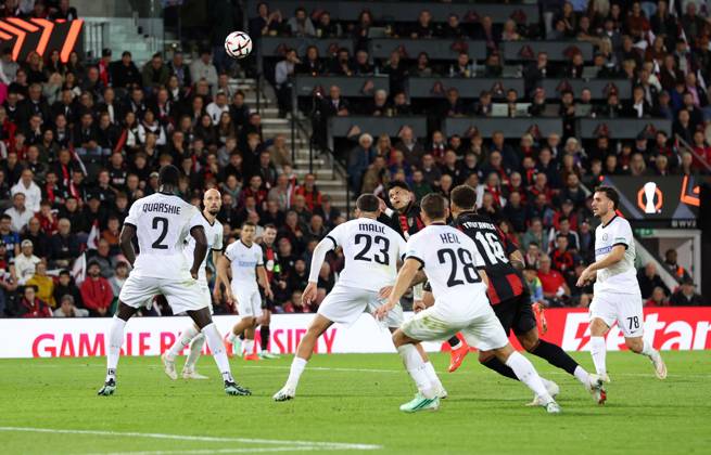 Evanilson of AFC Bournemouth scores a goal to make the score 1-0 Bournemouth v Sturm Graz, UEFA Europa League, Football, Vitality Stadium, Bournemouth, UK - 15 Oct 2026Bournemouth Vitality Stadium United Kingdom  Copyright: xKieranxMcManus Shutterstockx 17218449s