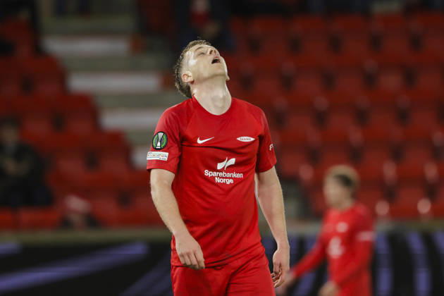 Soccer, Conference League 2026 Brann vs. Lincoln Red Imps, Bergen, October 15, 2026. Brann’s Saevar Atli Magnusson during the Conference League soccer match between SK Brann and Lincoln Red Imps at Brann Stadium. Photo by Paul S. Amundsen, NTB, Bergen, Norway. EDITORIAL USE ONLY. RESTRICTEDED USE BY BETTING COMPANIES  Copyright: xPaulxS.xAmundsenx xNTBx