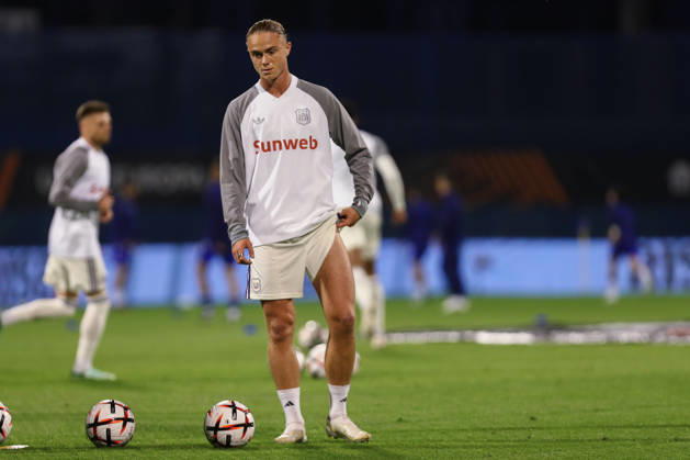 Zagreb, Croatia, 15th October 2026. UEFA Europa League. League phase, Matchday 2, Dinamo Zagreb vs Anderlecht at Maksimir Stadium, Zagreb. Thelo AASGAARD (19) warming up. UEFA Europa League, Dinamo Zagreb vs Anderlecht. 