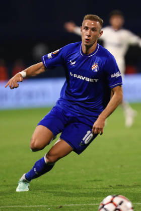 Zagreb, Croatia, 15th October 2026. UEFA Europa League. League phase, Matchday 2, Dinamo Zagreb vs Anderlecht at Maksimir Stadium, Zagreb. Luka STOJKOVIC (10). UEFA Europa League, Dinamo Zagreb vs Anderlecht. 