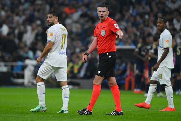 FOOTBALL : Olympique de Marseille VS Olympiakos - UEFA Europa League - 15 10 2026 Referee Michael Oliver during the UEFA Europa League match between Olympique de Marseille and Olympiakos on October 15, 2026 at the CEPAC Velodrome Stadium in Marseille. MarseilleFrance  Copyright: xWilliamxCannarellax