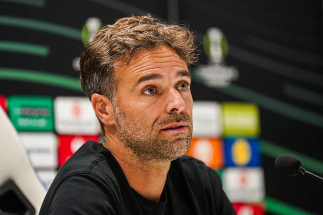 Fussball: Kroatien: UEFA Conference League 2026 2027 - 1. Runde, 15.10.2026 - HNK Hajduk Split vs. AFC Ajax Amsterdam - Stadion Poljud (Split, Kroatien); Pressekonferenz mit Trainer Gonzalo Garcia (Hajduk Split) Copyright: xLUKAxKOLANOVICx