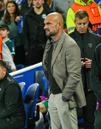 Zeliko Sopic the head coach of Kauno Zaigiris during the UEFA Conference League match between Brighton and Hove Albion and Kuano Zalgiris at the American Express Stadium , Brighton , UK - 15th October 2026 Brighton & Hove Albion vs Kuano Zalgiris UEFA Conference League Football, Amex Stadium, Sussex, United Kingdom - 15 Oct 2026Brighton Amex Stadium Sussex United Kingdom Editorial use only. No merchandising. For Football images FA and Premier League restrictions apply inc. no internet mobile usage without FAPL license - for details contact Football Dataco  Copyright: xSimonxDack TPI Shutterstockx 17218395q