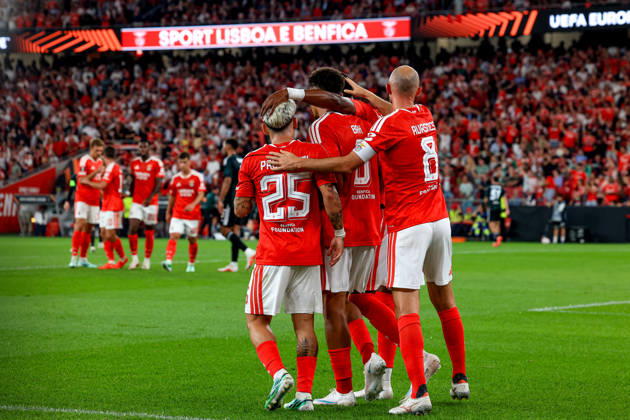 Estadio da Luz Alexander Bah defender of Benfica celebrates after scoring the team s second goal during the UEFA Europa League 2026 27 League Phase MD2 match between SL Benfica and Celtic FC at Estadio do SL Benfica on October 15, 2026 in Lisbon, Portugal. UEFA Europa League 2026 27 League Phase MD2 - SL Benfica and Celtic FC (Valter Gouveia SPP) Copyright: xValterxGouveia SPPx spp-en-VaGo-VG_L8026