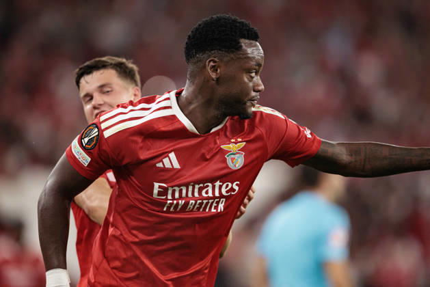 Jhon Duran seen celebrating after scoring goal during UEFA Europa League 2026 2027 league phase game between teams of SL Benfica and Celtic FC at Estadio Da Luz (Maciej Rogowski Ball Raw Images PT) Lisbon Estadio Da Luz Portugal Copyright: xMaciejxRogowskix maciejrogowski_benfica_celtic_2627