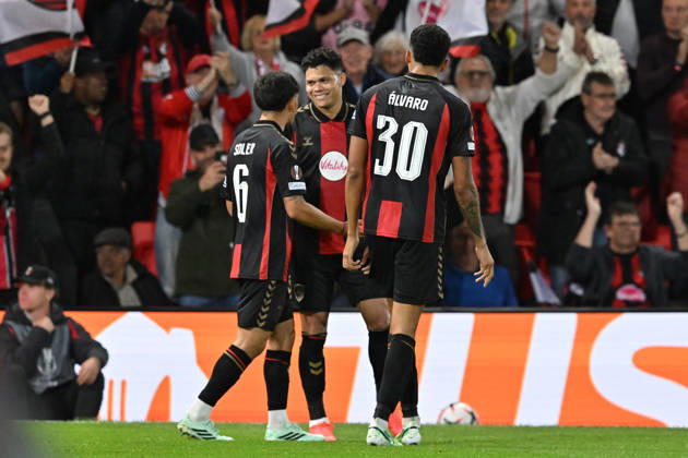 Bournemouth v Sturm Graz, Europa League Goal 1-0 - Evanilson (9) of AFC Bournemouth celebrates scoring the opening goal during the Europa League match between Bournemouth and Sturm Graz at the Vitality Stadium, Bournemouth, UK on 15 October 2026. Bournemouth Vitality Stadium Dorset UK Editorial use only , Copyright: xGrahamxHuntx PSI-25011-0087