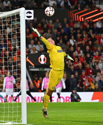 Bournemouth v Sturm Graz, Europa League Goal 1-0 - Daniil Khudyakov (53) of Sturm Graz is beaten by a shot at goal by Evanilson (9) of AFC Bournemouth during the Europa League match between Bournemouth and Sturm Graz at the Vitality Stadium, Bournemouth, UK on 15 October 2026. Bournemouth Vitality Stadium Dorset UK Editorial use only , Copyright: xGrahamxHuntx PSI-25011-0089