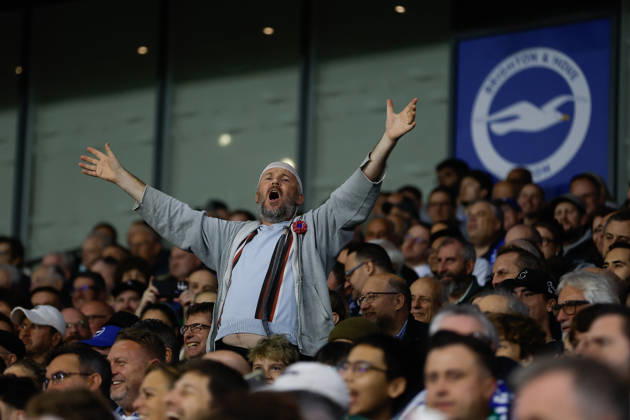 RECORD DATE NOT STATED 15th October 2026; American Express Stadium, Brighton, England; UEFA Conference League Football, Brighton and Hove Albion versus Kauno Zalgiris; Kauno Zalgiris supporters ChrisxRoll
