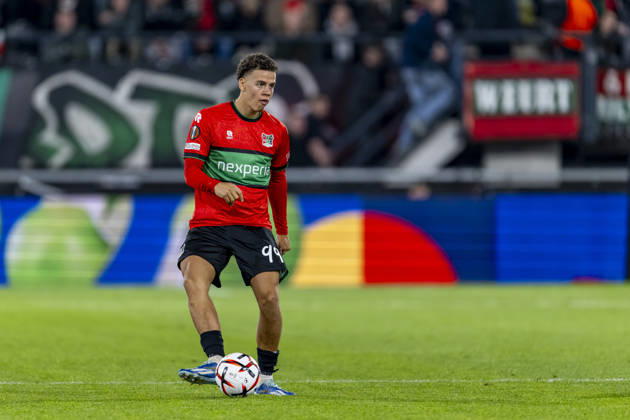 NIJMEGEN - NEC Nijmegen forward Clement Bischoff during the UEFA Europa League match between N.E.C. and Levski Sofia at Stadion De Goffert on 15 oktober 2026 in Nijmegen, Nederland. (Photo by DeFodi Images) -