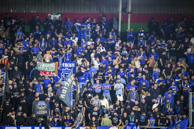 NIJMEGEN , 15-10-2026 , Stadium De Goffert , season 2026 2027 , UEFA Europa League football , match between NEC Nijmegen and Levski Sofia , picture shows fans from Levski Sofia NEC - Levski Sofia  x208456710x Copyright: