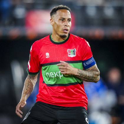 NIJMEGEN , 15-10-2026 , Stadium De Goffert , season 2026 2027 , UEFA Europa League football , match between NEC Nijmegen and Levski Sofia , picture shows NEC Nijmegen player Tjaronn Chery NEC - Levski Sofia  x208456719x Copyright: