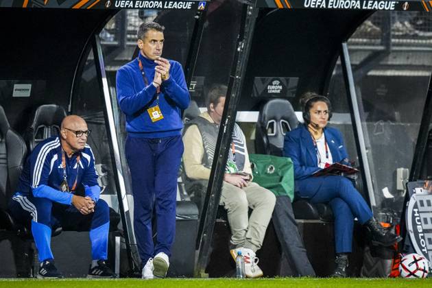 NIJMEGEN , 15-10-2026 , Stadium De Goffert , season 2026 2027 , UEFA Europa League football , match between NEC Nijmegen and Levski Sofia , picture shows Levski Sofia trainer coach Julio Valazquez NEC - Levski Sofia  x208456749x Copyright: