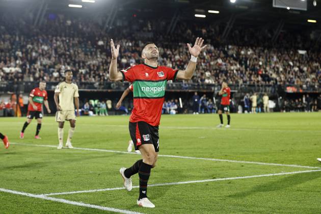 NIJMEGEN - DuÅ¡an TadiÄ‡ of NEC Nijmegen is disappointed about a missed opportunity during the Europa League match between NEC and PFC Levski Sofia at De Goffert on October 15, 2026, in Nijmegen, the Netherlands. BART STOUTJESDIJK ANP xVIxANPxSportx xxANPxIVx 572558945 originalFilename: 572558945.jpg