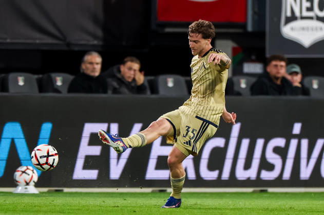 NIJMEGEN, NETHERLANDS - OCTOBER 15: Serginho of Levski Sofia passes the ball during the UEFA Europa League 2026 27 League Phase MD2 match between N.E.C. Nijmegen and PFC Levski Sofia at Goffertstadion on October 15, 2026 in Nijmegen, Netherlands.  Copyright: xRenexNijhuis MBxMediax