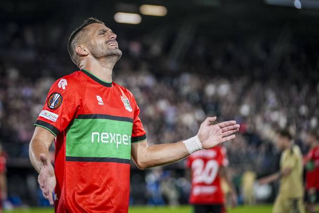 NIJMEGEN , 15-10-2026 , Stadium De Goffert , season 2026 2027 , UEFA Europa League football , match between NEC Nijmegen and Levski Sofia , picture shows NEC Nijmegen player Dusan Tadic NEC - Levski Sofia  x208456812x Copyright: