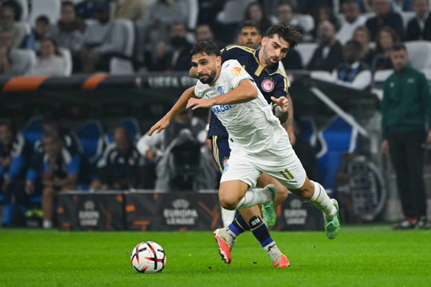 FOOTBALL : Olympique de Marseille VS Olympiakos - UEFA Europa League - 15 10 2026 Neal Maupay (OM) - UEFA Europa League match between Olympique de Marseille and Olympiakos on October 15, 2026 at the CEPAC Velodrome Stadium in Marseille. MarseilleFrance  Copyright: xWilliamxCannarellax