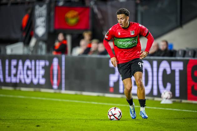 NIJMEGEN , 15-10-2026 , Stadium De Goffert , season 2026 2027 , UEFA Europa League football , match between NEC Nijmegen and Levski Sofia , picture shows NEC Nijmegen player Clement Bischoff NEC - Levski Sofia  x208457082x Copyright: