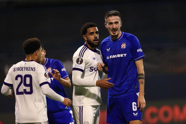 Zagreb, Croatia, 15th October 2026. UEFA Europa League. League phase, Matchday 2, Dinamo Zagreb vs Anderlecht at Maksimir Stadium, Zagreb. Stjepan RADELJIC (6) UEFA Europa League, Dinamo Zagreb vs Anderlecht.