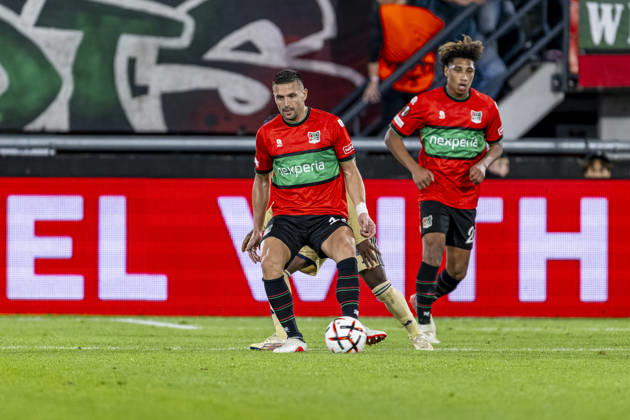 NIJMEGEN - NEC Nijmegen forward Duöan Tadic during the UEFA Europa League match between N.E.C. and Levski Sofia at Stadion De Goffert on 15 October 2026 in Nijmegen, Netherlands. (Photo by DeFodi Images) -