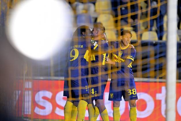 Sint-Truidense VV v Iberia Tbilisi - UEFA Conference League SINT-TRUIDEN, BELGIUM - OCTOBER 15 : Sebaoui Ilias forward of Sint-Truidense VV celebrates scoring a goal during the UEFA Conference League 2026 27 first qualifying round between Sint-Truidense VV and Iberia Tbilisi on October 15, 2026 in Sint-Truiden, Belgium, 15 10 2026 Sint-Truiden Belgium Copyright: xSesx