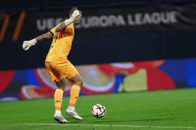 Zagreb, Croatia, 15th October 2026. UEFA Europa League. League phase, Matchday 2, Dinamo Zagreb vs Anderlecht at Maksimir Stadium, Zagreb. Dominik KOTARSKI (24). UEFA Europa League, Dinamo Zagreb vs Anderlecht.