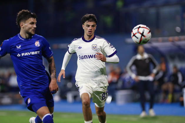 Zagreb, Croatia, 15th October 2026. UEFA Europa League. League phase, Matchday 2, Dinamo Zagreb vs Anderlecht at Maksimir Stadium, Zagreb. Tristan DEGREEF (83). UEFA Europa League, Dinamo Zagreb vs Anderlecht.