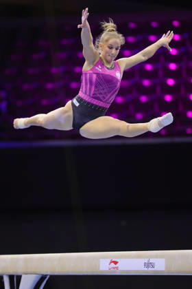 Karina Schönmaier, GER, during podiumtraining at 2026 Worlds in Rotterdam; 15 10 2026;