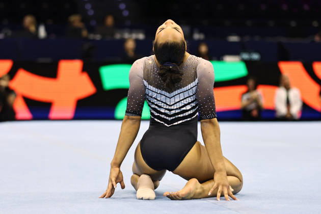 Hezly Rivera, USA, during podiumtraining at 2026 Worlds in Rotterdam; 15 10 2026;