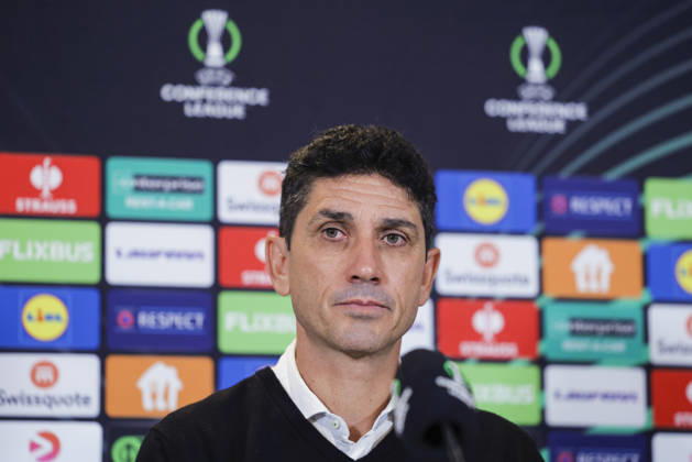 Soccer, Conference League 2026: Lincoln Red Imps Defeat Bergen 20261015 Lincoln Red Imps coach Juan Jose Bezares Alarcon during a press conference after the Conference League soccer match between SK Brann and Lincoln Red Imps at Brann Stadium. Photo by Paul S. Amundsen, NTB, Bergen, Norway. EDITORIAL USE ONLY. RESTRICTEDED USE BY BETTING COMPANIES  Copyright: xPaulxS.xAmundsenx xNTBx