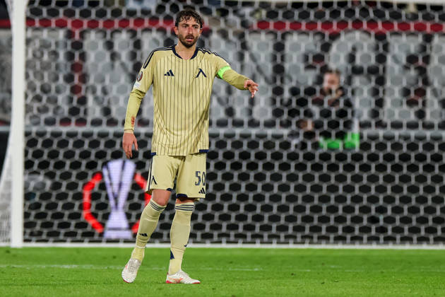 NIJMEGEN, NETHERLANDS - OCTOBER 15: Kristian Dimitrov of Levski Sofia gestures during the UEFA Europa League 2026 27 League Phase MD2 match between N.E.C. Nijmegen and PFC Levski Sofia at Goffertstadion on October 15, 2026 in Nijmegen, Netherlands.  Copyright: xRenexNijhuis MBxMediax