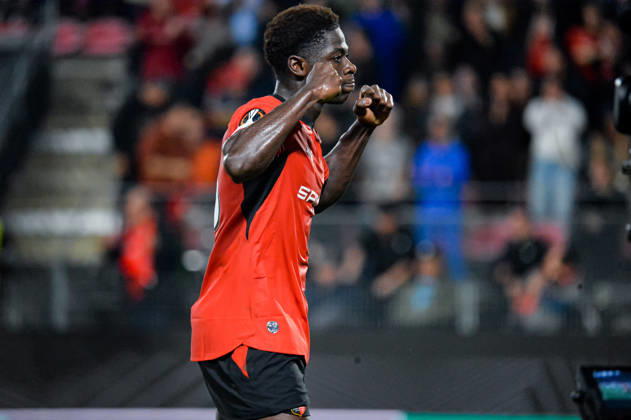 FOOTBALL : Stade Rennais vs OFI Crete - Europa League - Journée 2 - 15 10 2026 Joie des joueurs du Stade Rennais aprés le but de Mahamadou Nagida (Stade Rennais) RennesFrance  Copyright: xBaptistexAutissierx