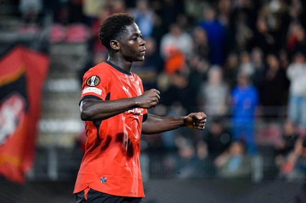 FOOTBALL : Stade Rennais vs OFI Crete - Europa League - Journée 2 - 15 10 2026 Joie des joueurs du Stade Rennais aprés le but de Mahamadou Nagida (Stade Rennais) RennesFrance  Copyright: xBaptistexAutissierx