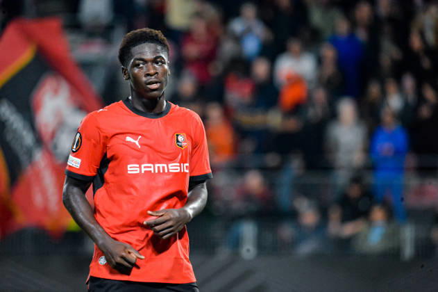 FOOTBALL : Stade Rennais vs OFI Crete - Europa League - Journée 2 - 15 10 2026 Joie des joueurs du Stade Rennais aprés le but de Mahamadou Nagida (Stade Rennais) RennesFrance  Copyright: xBaptistexAutissierx