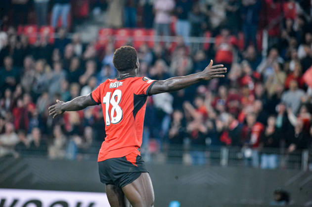 FOOTBALL : Stade Rennais vs OFI Crete - Europa League - Journée 2 - 15 10 2026 Joie des joueurs du Stade Rennais aprés le but de Mahamadou Nagida (Stade Rennais) RennesFrance  Copyright: xBaptistexAutissierx