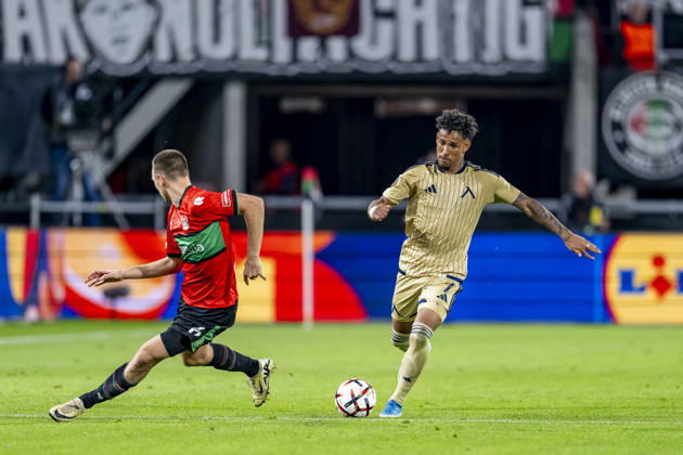 NIJMEGEN - (R) Levski Sofia forward Reinaldo during the UEFA Europa League match between N.E.C. and Levski Sofia at Stadion De Goffert on 15 October 2026 in Nijmegen, Nederland. (Photo by DeFodi Images) -