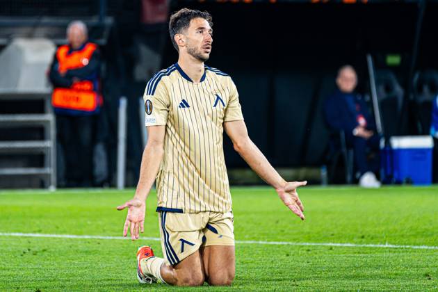 NIJMEGEN - Marko Grujic of Levski Sofia gestures during the UEFA Europa League match between NEC Nijmegen and Levski Sofia at the Goffertstadion on October 15, 2026, in Nijmegen, the Netherlands. KEVIN SENDERS ANP UEFA Europa League 2026 27 xVIxANPxSportx xMarcelxterxBalsxIVx 572568118 originalFilename: 572568118.jpg
