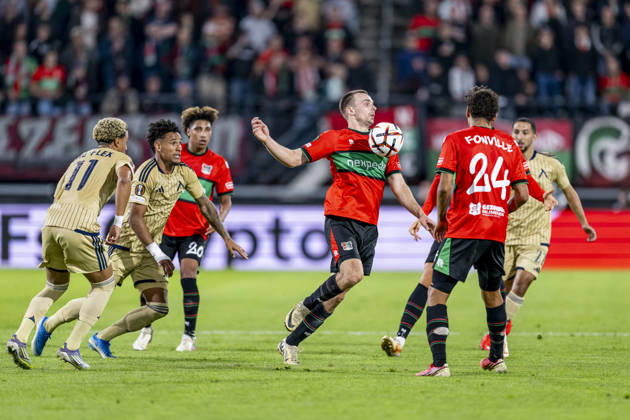 NIJMEGEN - NEC Nijmegen midfielder Darko Nejaömic during the UEFA Europa League match between N.E.C. and Levski Sofia at Stadion De Goffert on 15 oktober 2026 in Nijmegen , Nederland. (Photo by DeFodi Images) -