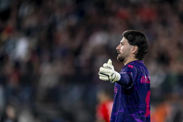 NIJMEGEN - NEC Nijmegen goalkeeper Gonzalo Crettaz during the UEFA Europa League match between N.E.C. and Levski Sofia at Stadion De Goffert on 15 October 2026 in Nijmegen, Nederland. (Photo by DeFodi Images) -