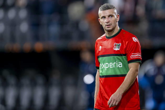 NIJMEGEN - NEC Nijmegen forward Bryan Linssen during the UEFA Europa League match between N.E.C. and Levski Sofia at Stadion De Goffert on 15 October 2026 in Nijmegen, Nederland. (Photo by DeFodi Images) -