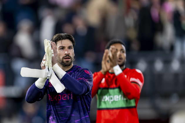 NIJMEGEN - NEC Nijmegen goalkeeper Gonzalo Crettaz during the UEFA Europa League match between N.E.C. and Levski Sofia at Stadion De Goffert on 15 October 2026 in Nijmegen, Nederland. (Photo by DeFodi Images) -