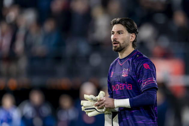 NIJMEGEN - NEC Nijmegen goalkeeper Gonzalo Crettaz during the UEFA Europa League match between N.E.C. and Levski Sofia at Stadion De Goffert on 15 October 2026 in Nijmegen, Nederland. (Photo by DeFodi Images) -