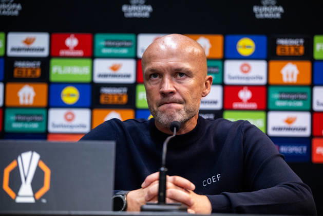 NIJMEGEN, NETHERLANDS - OCTOBER 15: NEC Nijmegen head coach Dick Schreuder attends a press conference, PK, Pressekonferenz after the UEFA Europa League 2026 27 League Phase MD2 match between N.E.C. Nijmegen and PFC Levski Sofia at Goffertstadion on October 15, 2026 in Nijmegen, Netherlands.  Copyright: xRenexNijhuis MBxMediax