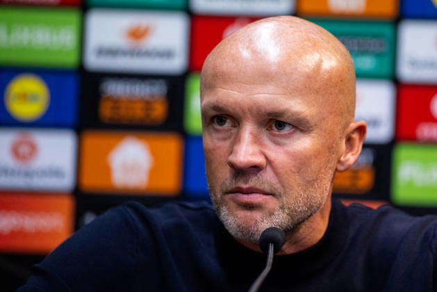 NIJMEGEN, NETHERLANDS - OCTOBER 15: NEC Nijmegen head coach Dick Schreuder attends a press conference, PK, Pressekonferenz after the UEFA Europa League 2026 27 League Phase MD2 match between N.E.C. Nijmegen and PFC Levski Sofia at Goffertstadion on October 15, 2026 in Nijmegen, Netherlands.  Copyright: xRenexNijhuis MBxMediax
