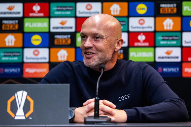 NIJMEGEN, NETHERLANDS - OCTOBER 15: NEC Nijmegen head coach Dick Schreuder attends a press conference, PK, Pressekonferenz after the UEFA Europa League 2026 27 League Phase MD2 match between N.E.C. Nijmegen and PFC Levski Sofia at Goffertstadion on October 15, 2026 in Nijmegen, Netherlands.  Copyright: xRenexNijhuis MBxMediax