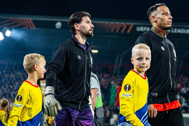 NIJMEGEN - Goalkeeper Gonzalo Crettaz of NEC Nijmegen ahead of the UEFA Europa League match between NEC Nijmegen and Levski Sofia at the Goffertstadion on October 15, 2026 in Nijmegen, the Netherlands. KEVIN SENDERS ANP UEFA Europa League 2026 27 xVIxANPxSportx xMarcelxterxBalsxIVx 572571695 originalFilename: 572571695.jpg
